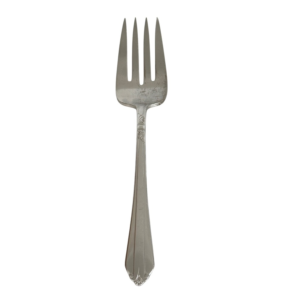 Vintage 1939 Starlight Stratford Plate Cold Meat Serving Fork Silverplate 8 5/8"